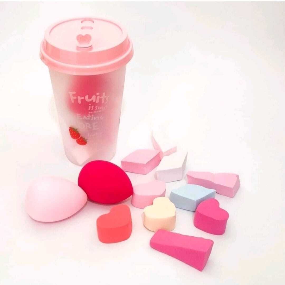 Beauty Blender With Cup, 9 In 1 Makeup Blender, Soft Makeup Sponge Puff Set With Jar, Beauty Blender Glass Beauty Blender With Cup, 9 In 1 Makeup Blender, Soft Makeup Sponge Puff Set With Jar, Beauty Blender Glass